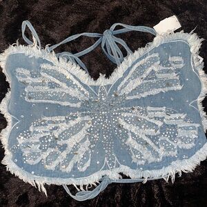 Butterfly Denim Crop Top